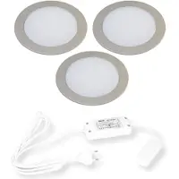 Hera FR-68 Led set van 3 spots met schakelaar inbouw 24V/15W Rvs-Look