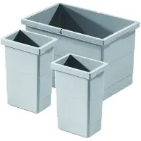 Hailo Separato afvalemmer 2 x 2,5 liter+14 liter grijs