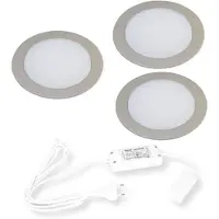 Hera FR-55 Led set van 3 spots met transformator 24V/15W RVS look