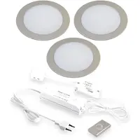 Hera FR-68 Led set van 3 spots met dimmer inbouw 24V/15W RVS look