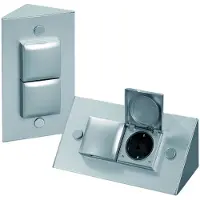 Thebo Stopcontact hoekzuil met 2 contactdozen kleur Rvs