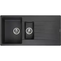 Reginox Harlem 15 spoelbak 100x50cm Black Silvery R31292