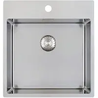 Caressi PP spoelbak met kraangat B49xL40xD18.5cm naadloze plug RVS CAPP45KR10