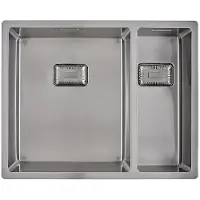 Caressi Q10 spoelbak 34+15x40cm vlakinbouw en onderbouw RVS CAPP3415Q10