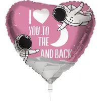 Folat - Folieballon to the moon - 45 cm - Valentijnsdag versiering - Valentijnsdag cadeau - valentijnsdag