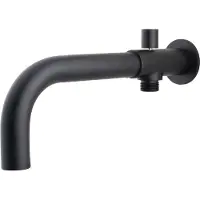 Wiesbaden Inbouw baduitloop met omstel 24 cm 1/2 mat zwart