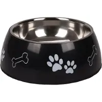 Flamingo Voer- en drinkbak Divar zwart voor de hond L 22 cm 900 ml