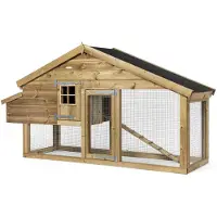 Voldux Toon - Kippenhok met ren - Naturel - 336x125x193cm - Links