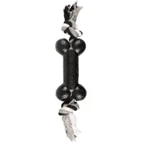 Flamingo Gladiator Rubber Dumbbell &amp; Rope Hondenspeeltje