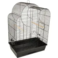 Flamingo Vogelkooi – Parkietenkooi Wammer 1 Zwart – 54x34x75 cm – met zitstokken & eetbakjes – voor parkieten