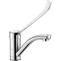 Delabie Mechanische wastafelmengkraan hoogte 100 mm met lange hendel