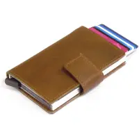 Figuretta RFID Creditcardhouder - Leer - Extra slim - Khaki