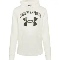 Under Armour Rival Terry Groot Logo Heren Witte Hoodie
