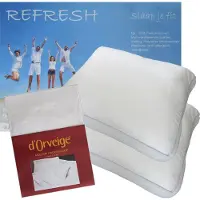 ISleep Refresh Hoofdkussen Set (2 Kussens + 2 Moltonslopen) - Dreampearls - 50x60x10 cm - Wit