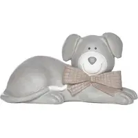 Cosy@home HOND LIGGEND GREIGE RESINE 29X15XH14,5CM