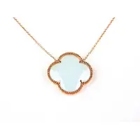 Sophie model Fiori kleine klaver ketting in zilver roze verguld lichtblauwe klaver