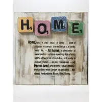 Cottoncounts Tekstbord HOME 30x30 cm handgemaakt van hout