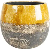 Ter Steege Lindy Ochre okergele pot 30 cm ronde bloempot voor binnen