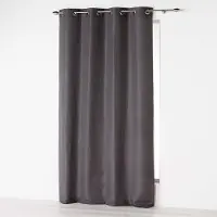 Hobby Hall Gordijnen-Kant en klaar- met ringen 140x260cm microfiber absolu donker grijs