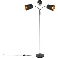 QAZQA Moderne vloerlamp zwart 3-lichts - Carmen