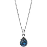 Lucardi Zilveren ketting met blauwe Swarovski Crystals