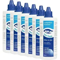 Eye fresh 6 x 360 ml - Alles-in-één - Lenzenvloeistof voor zachte contactlenzen - Voordeelverpakking