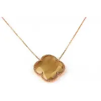 Sophie model Fiori kleine klaver ketting in zilver roze verguld bruine klaver