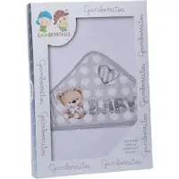 Gamberritos badcape baby junior 100 x 100 cm katoen grijs