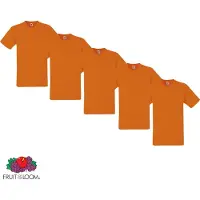 Fruit Of The Loom 5 Pack Fruit of the Loom American Heavy T-shirts ronde hals maat M Kleur Oranje