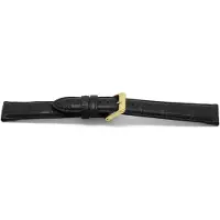 Claudio Calli Horlogeband C148G Croco Zwart Goud 12x10 mm