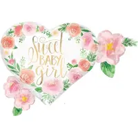 Amscan Ballonfolie Superhsape Floral Girl P30 met verpakking 68 x 50 cm
