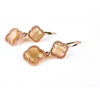 Sophie model Double Fiori klein oorringen in zilver roze verguld bruin