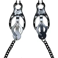 Rimba - Japanse Clover Tepelklemmen Met Ketting - Zwart