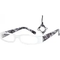 Hip Leesbril m/hanger wit/zwart gem + 1.0