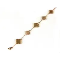 Sophie model 5 fiori armband in zilver roze verguld bruin