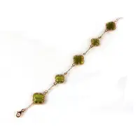 Sophie model 5 fiori armband in zilver roze verguld kaki