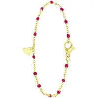 Lucardi Armband goud / robijnrood