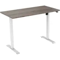 Euroseats Active zit sta bureau elektrisch - 160 x 80 cm - wit frame - Logan Eiken werkblad- ergonomisch bureau - verstelbaar bureau