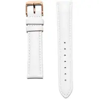 KRAEK Wit Rosé Goud - Leren bandje - Horlogebandje - 16 mm bandje - Met push pin - Echt Leer