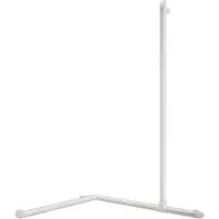 Delabie leuning voor 2 wanden + bevestigingsplaat, verticaal, Be-Line D35, aluminium, wit