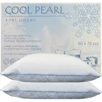 ISleep Cool Pearl Hoofdkussen SET van 2 Kussens | Koel Slapen | Actief Verkoelende Tijk | Ventilerend | Anti Allergisch & Wasbaar | 60x70 cm | 2 Stuks