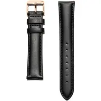 KRAEK Black Leather Rose Gold | 18 mm 18 mm horlogebandje