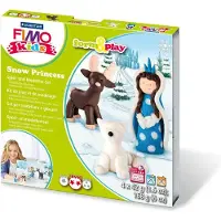 Fimo speelklei sneeuwprinses junior wit/blauw/bruin 6 delig