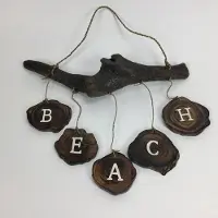 Cottoncounts Driftwood hanger "BEACH" ca. 20x30 cm (drijfhout)
