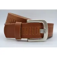 Scotts Bluf Cognac Glad Leren Riem – Nederlands split leer - Heren Dames Unisex - Taille maat: 105 cm - Totale lengte: 120 cm - Merk: