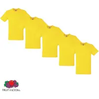 Fruit Of The Loom 5 Pack Fruit of the Loom American Heavy T-shirts ronde hals maat S Kleur Geel