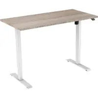 Euroseats Active zit sta bureau elektrisch - 140 x 80 cm - wit frame - Robson Eiken werkblad- ergonomisch bureau - verstelbaar bureau