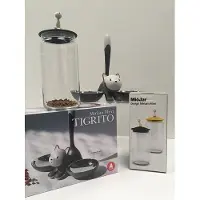 Alessi Tigrito Voer-en Drinkbak Grijs Set met MiòJar Brokkenpot.