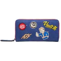 Difuzed Fallout - Vault 76 Denim Zip Around Wallet With Patches