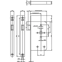 Assa Abloy 2465 Loopslot | DM50mm | krukgat 8mm | voorplaat RVS 24x235mm rechthoekig | DR 1+3/2+4 - 7272435